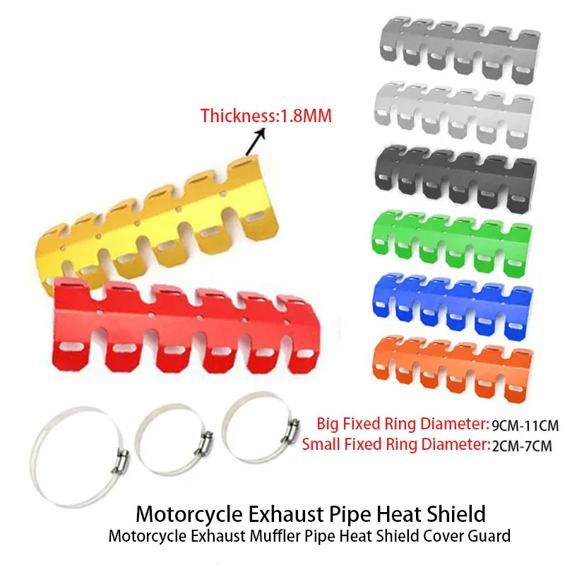 Universal Motorcycle Exhaust Pipe Heat Shield Cover Muffler Protector/Guard - Premium Moto Accessories，for Harley, Honda, Yamaha