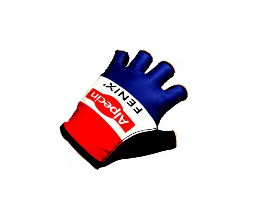 2021 ALPECIN FENIX  TEAM NL CHAMPION One Pair Half Finger Cycling Jersey Gloves MTB Road Mountain Bike Bicycle Gel Gloves