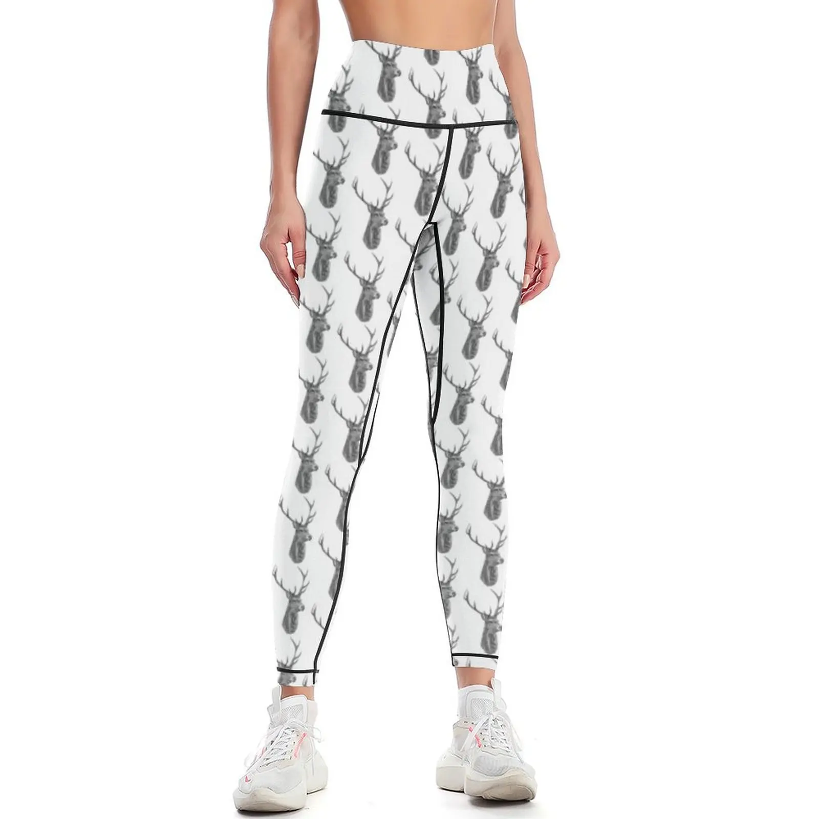 

Cernunnos - Stag Portrait Leggings gym top sportswear gym Legging sport workout shorts Womens Leggings