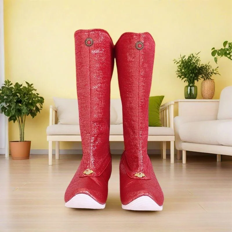 Çin Hanfu Çizmeler Kılıç Dövüş Botları Yeni Yıl Festivali Cosplay Ayakkabı Kung Fu Çizmeler Antika Fotoğraf