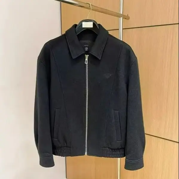 

Italian LP old money style light luxury autumn and winter wool blended lapel zipper jacket