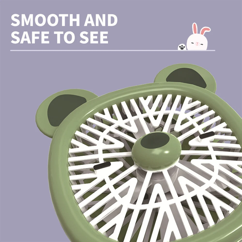 I bambini guardano la ventola Ventilatore portatile portatile a 3 velocità USB ricaricabile
