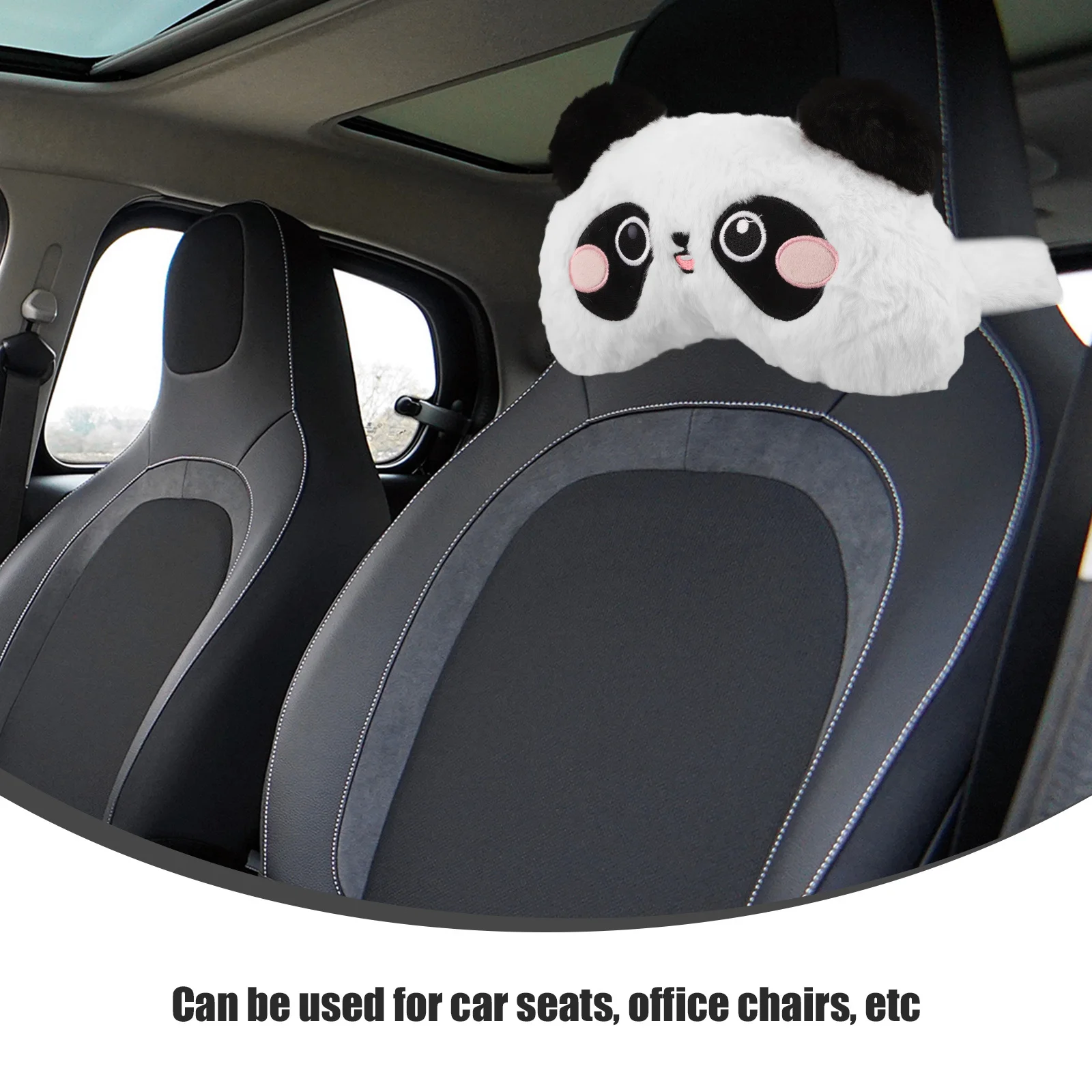 

Cute Panda Headrest Pillow Neck Support For Auto Seat Soft Cushion Car Accessories Kawaii Animal Design Cozy Driving
