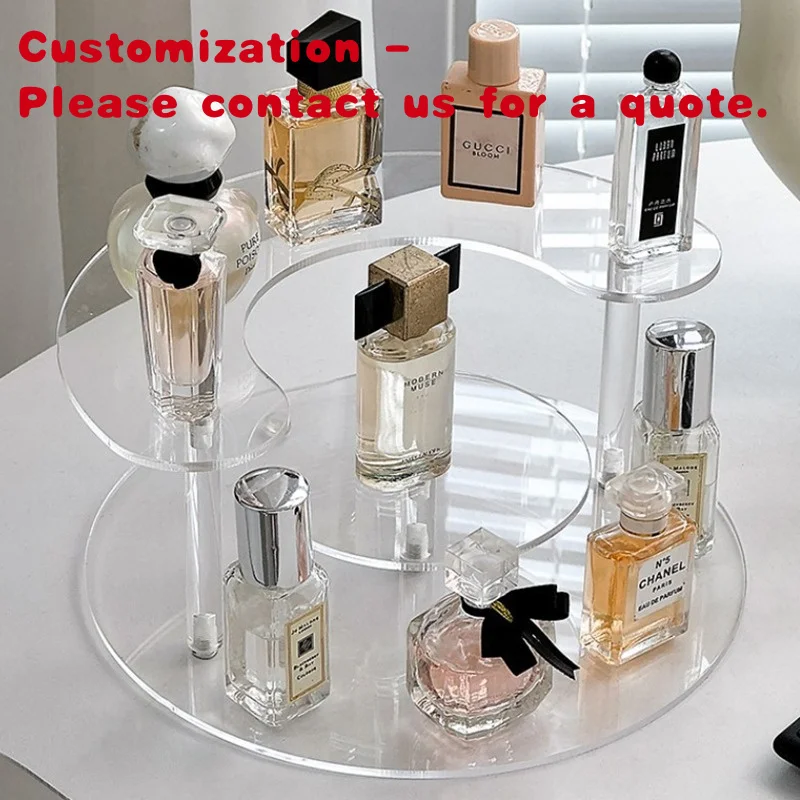 

На заказ. Заводской полукруглый акриловый органайзер для парфюмерной косметики, роскошные прозрачные ювелирные изделия для макияжа, акриловый подставка для дисплея Sta