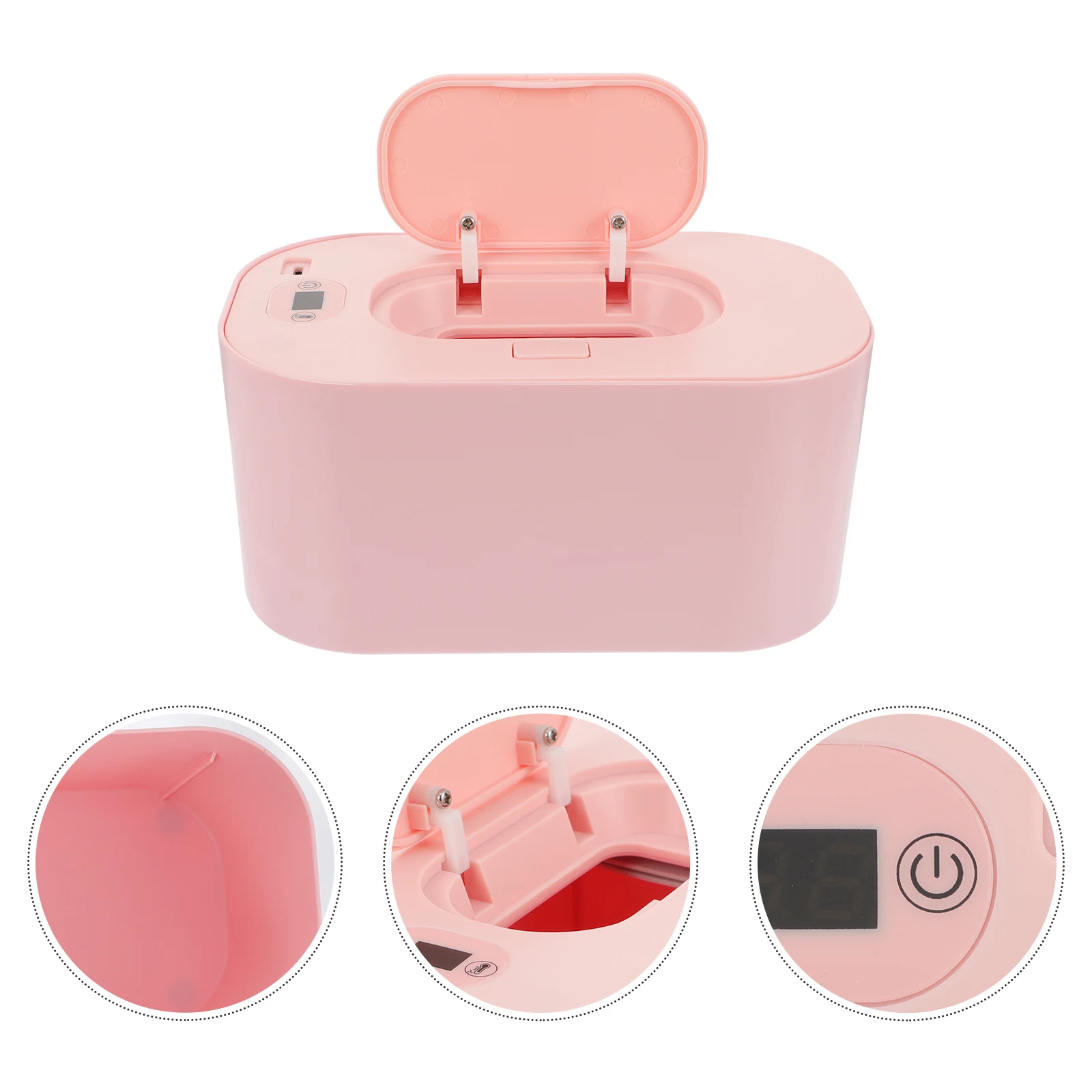 

1pc Baby Wipe Warmer Adjustable Wet Tissue Heater Diaper Dispenser Heating Pink Low Power Consumption Compatible