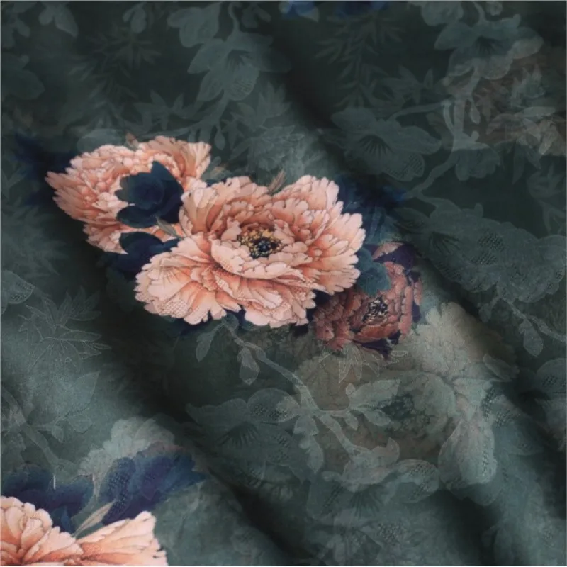 

Жаккардовая ткань в китайском стиле с цветочным принтом, Cheongsam, стол, шелковая вышивка, домашний текстиль, атлас