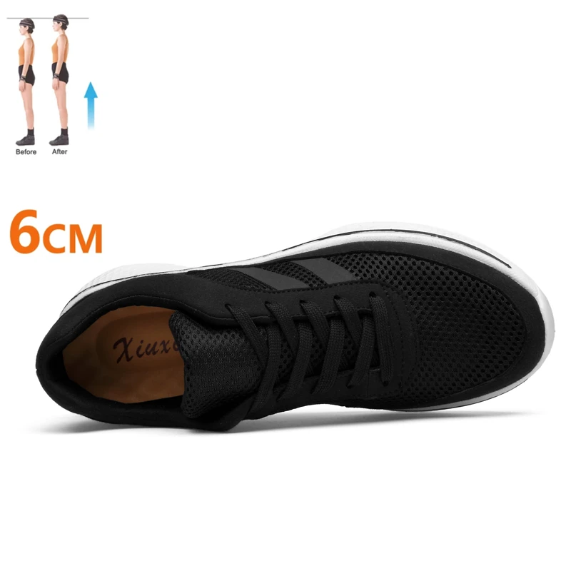 Zapatillas de deporte para hombre, calzado con aumento de altura, plantillas de 6CM