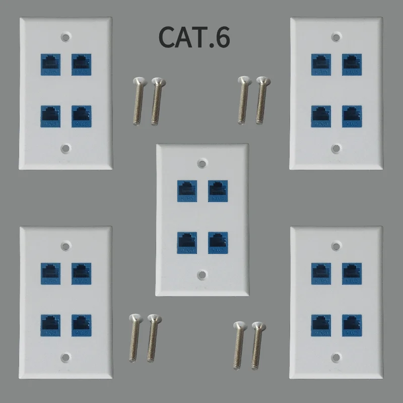 

4 port RJ45CAT.6 female to female wall panel socket