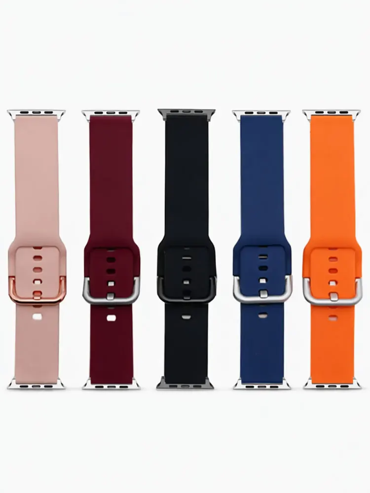 Silicone Strap For Apple Watch S12 Band 46MM 42mm 45 44mm 38 40 41mm Bracelet iWatch 11 10 9 8 7 6 5 Ultra 4 49mm Accessories