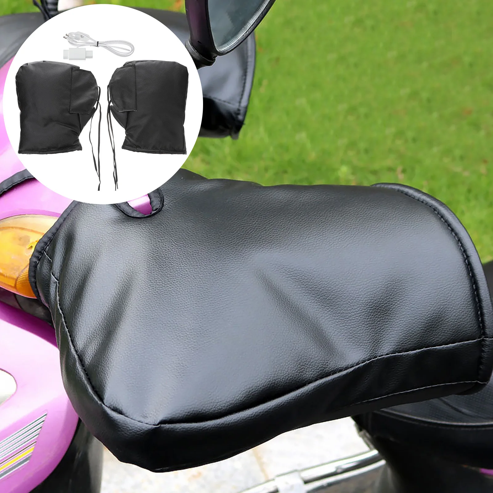 

1Pair 36-96V Motorcycle Heated Gloves Detachable Waterproof Humanization Design Cold Weather Protection Heated Gloves