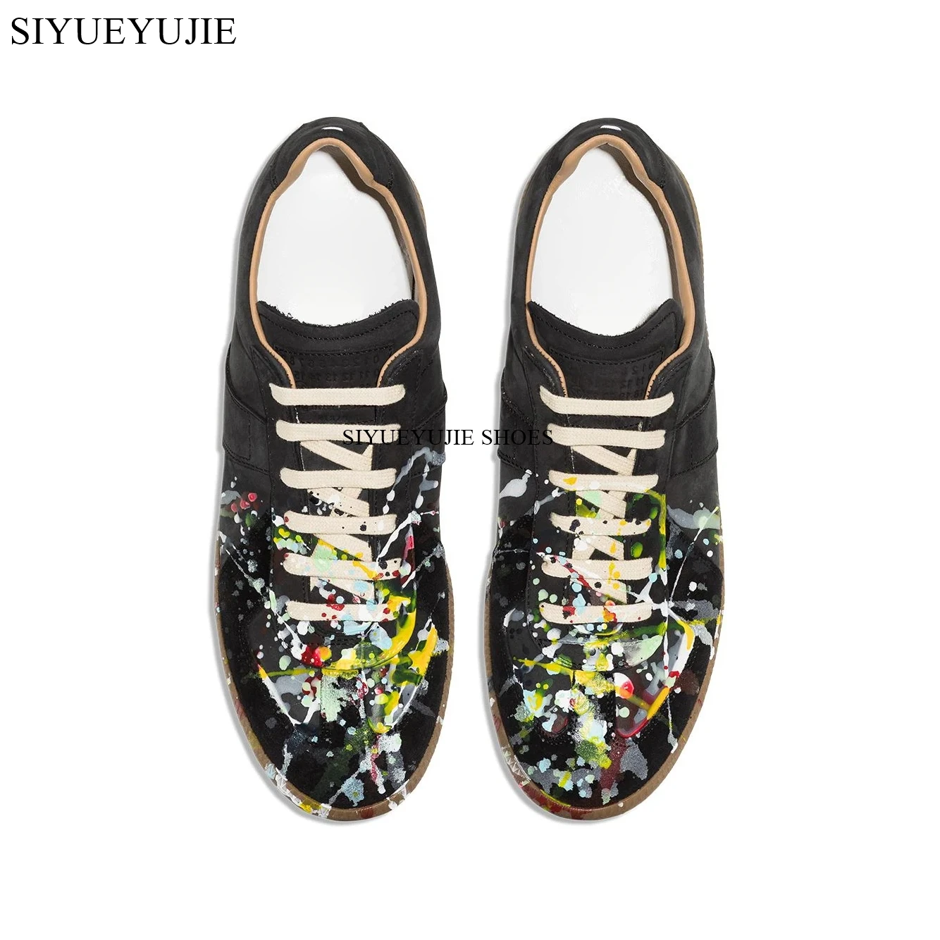 Hot Sale Men\'s Casual Lace-Up Sneakers Flat Sheos Multicolor Graffiti Couple Jogging Shoes Outdoor Luxury Brand Shoes Mujer 2024