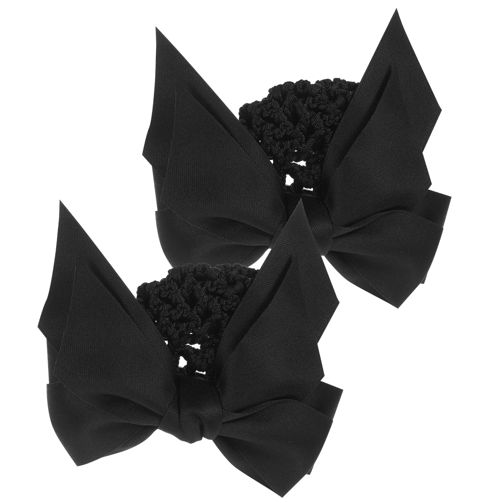 2 pçs arco hairnet clipe bun feminino hairnets para pães ballet rede de cabelo menina arco hairnet clipe de rede de cabelo barrette