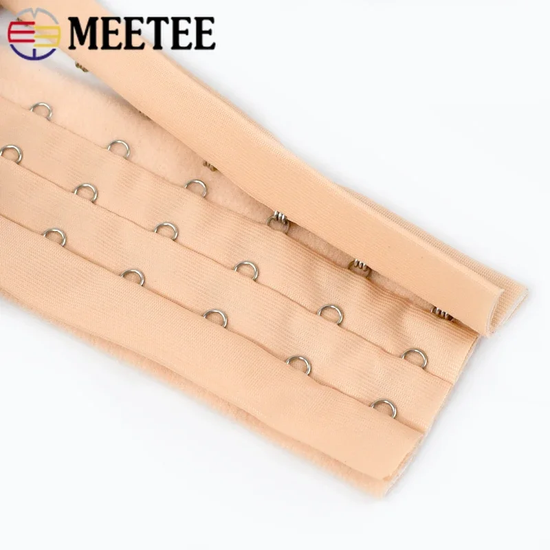 1Yard Meetee Bra 3 Rows Underwear Clip Shaper Hook & Tape Back Buckle Corset Waist Extender DIY Sewing Garment Accessories