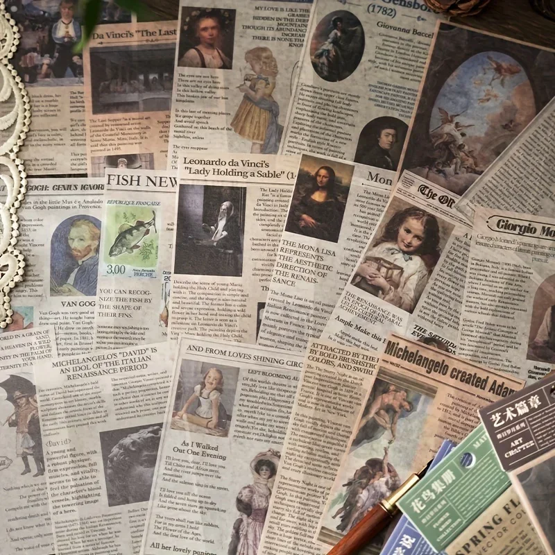 20 sztuk/paczka Vintage stara gazeta styl Washi książka na naklejki DIY kolaż tło dekoracyjne naklejki na złom literatura