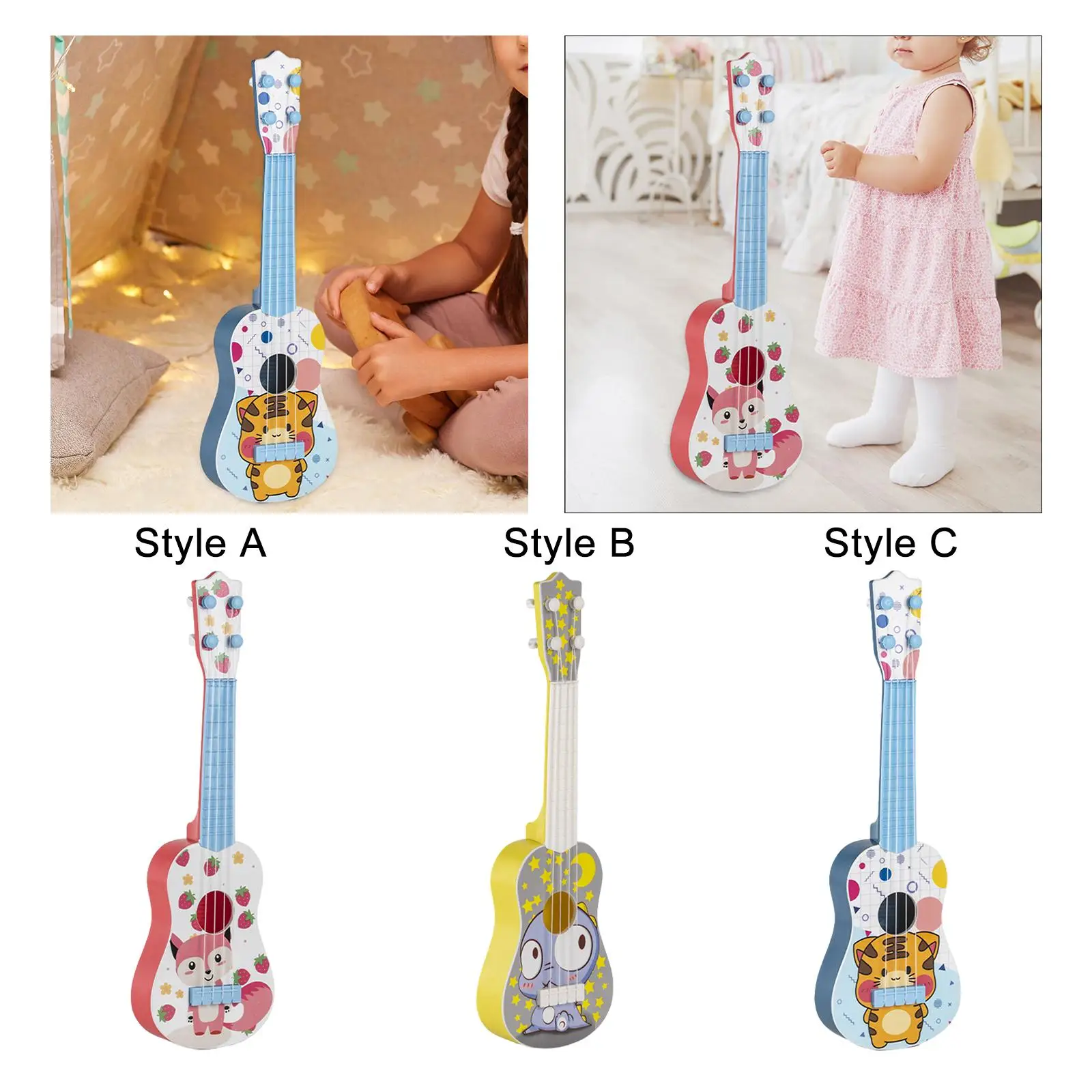 Ukulele avec sélection pour enfants d'âge alth, jouet d'intérieur pour enfants d'âge alth, maire