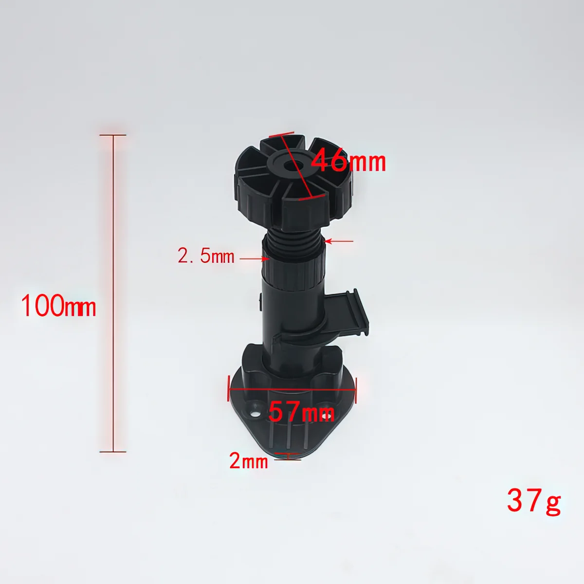 4pcs/set Adjustable Cupboard Feet Plastic Lifting Round Furniture Leg 100mm to 120mm Black for Cabinet Sofa Wardrobe Secure Base