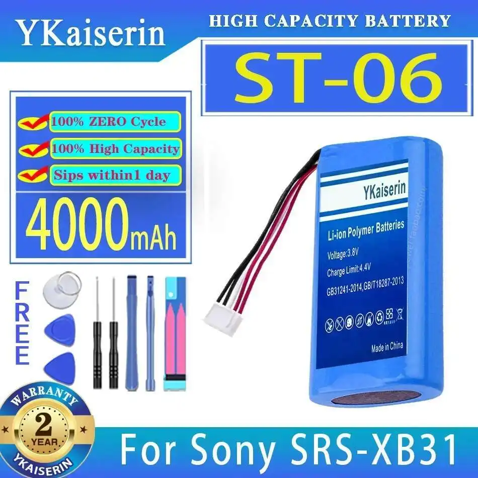 

For Sony Srs-XB31 SRSXB31 ST-06 4000Mah High Capacity Portable Bluetooth Speaker Battery