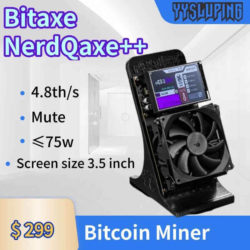 Bitaxe Gamma 601 NerdQaxe++Bitcoin عامل منجم تبريد الهواء وتبريد المياه اختياريًا
