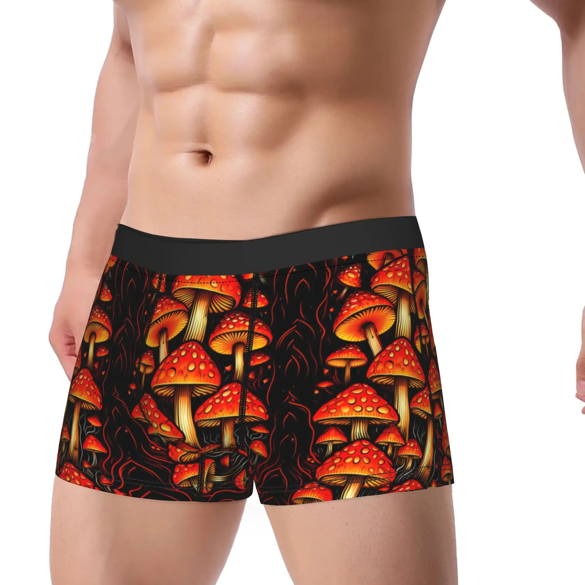 Red Magic Mushroom Underwear  Custom Trunk High Quality Men Panties Soft Trend Boxer Brief Gift Idea