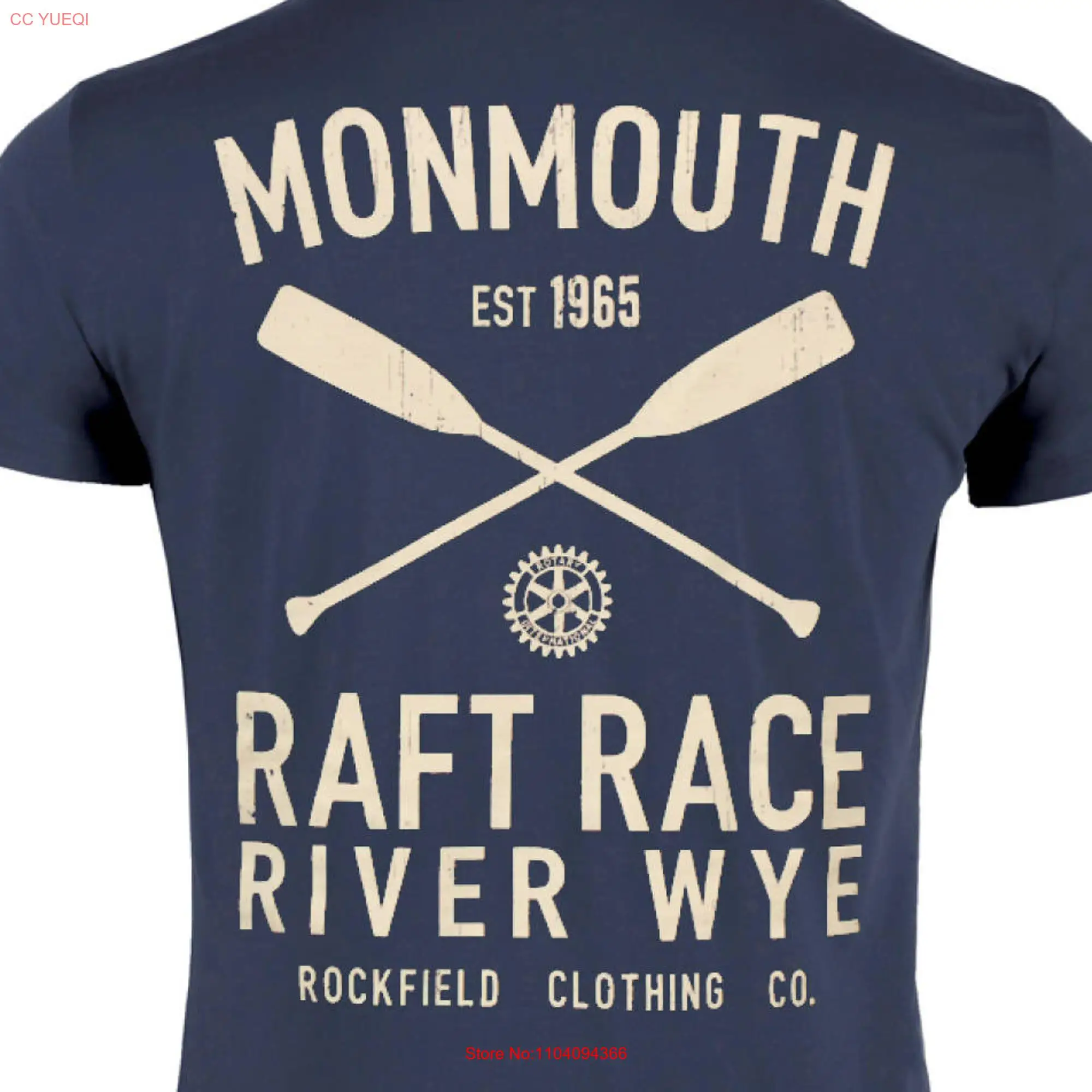 Monmouth Raft Race River Wye UK Rafting sailing canoeing boating distressed vintage style old school T shirt