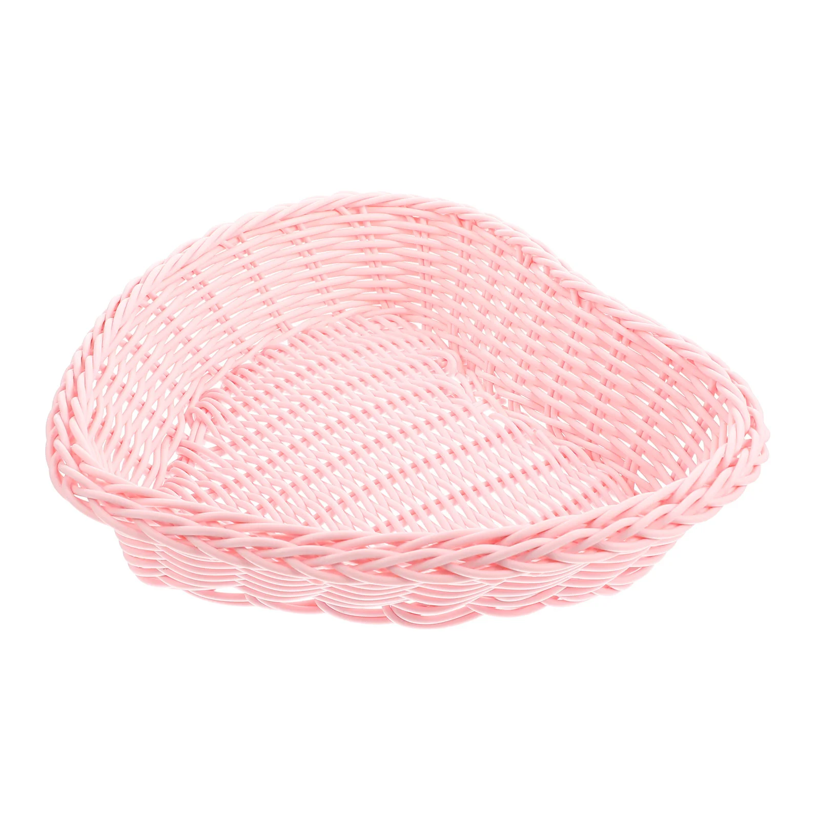 

Love Rattan Basket Decorative Baskets Candy Serving Tray Bread Storage Tabletop Desktop Snacks Woven Plastic Fruit Vegetable