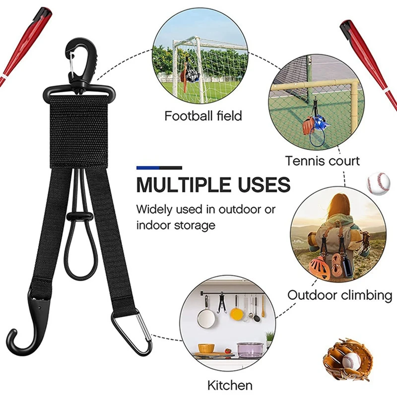 Baseball Softball Gear Hanger Dugout Organizer Baseball Bat Holder With Glove Clip And Helmet Hook For Playground Fence