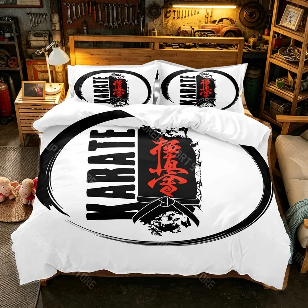 3D Printed Kyokushin Karate Bedding Set for Boys Girls Duvet Cover Pillowcase Twin Queen King Full Single Double Sizes