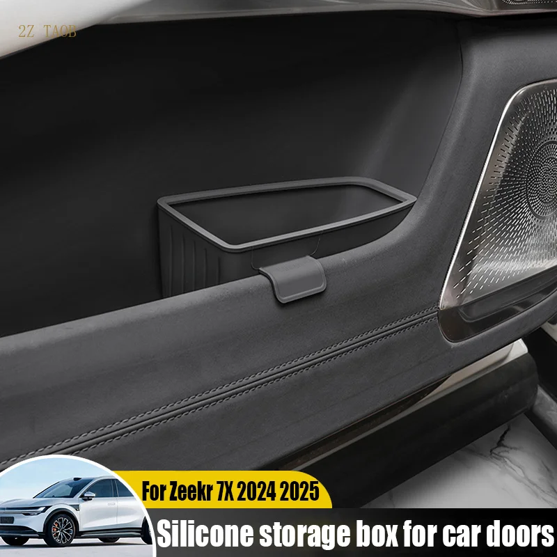 For Zeekr 7X 2024 2025 Silicone storage box for car doors interior storage accessories and on-board storage boxes
