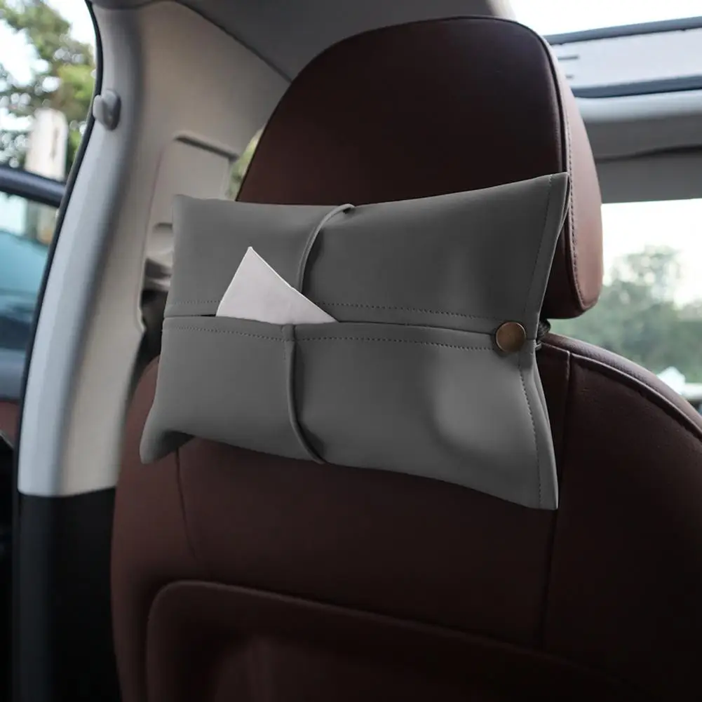 Excellent Car Tissue Organizer Smooth Surface Easy Extraction Organization Car Armrest Tissue Pouch Car Supplies