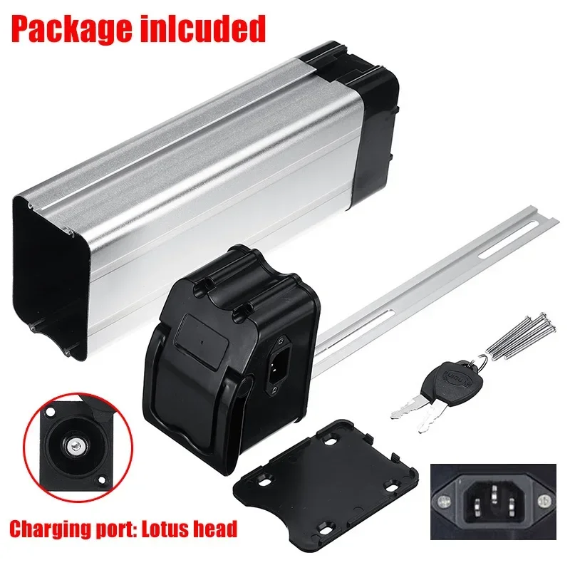 POTEAX Plastic Battery Box For Electric Bike 36V/48V Large Capacity 186501 Holder Case Outdoor Cycling Accessories Replacement