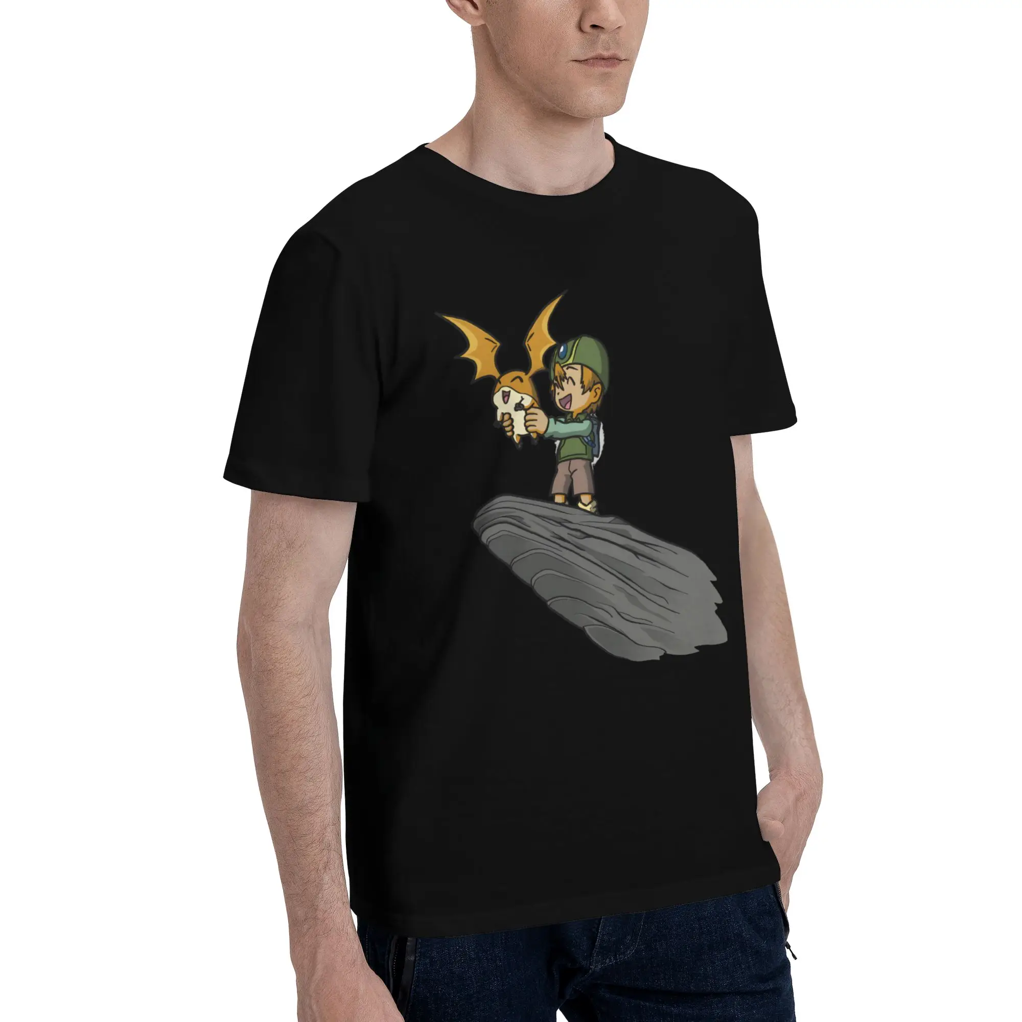 Digimon 4 Graphic Funny 100% Cotton T-Shirt Bandai Tees Tops For Men