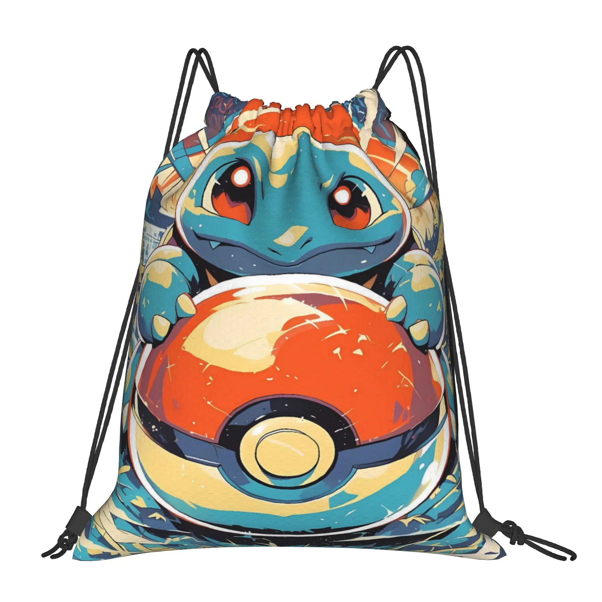 Drawstring Bag Squirtle Pokeball Manga Backpacks  Large Capacity Large Capacity School Gym Sackpack String Bags For Men