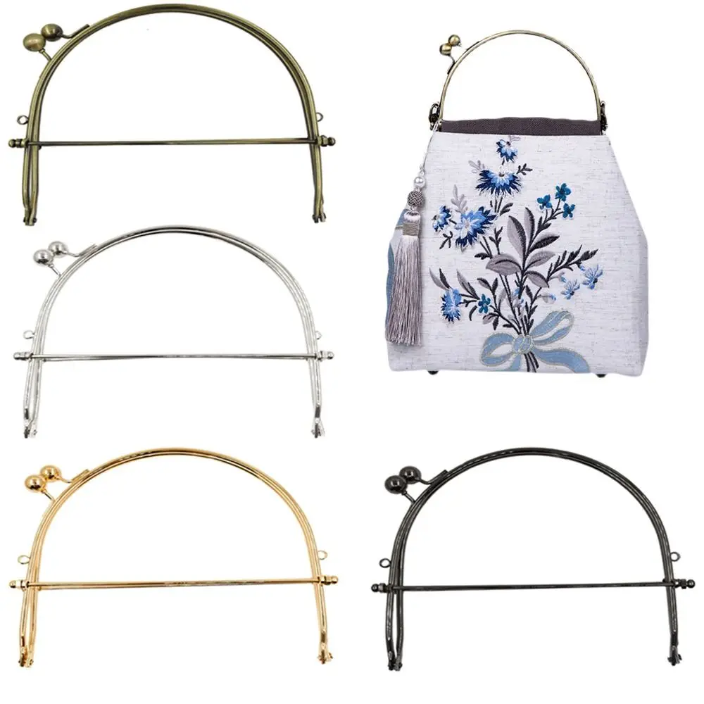 

15cm Handbag Clutch Frame Antique Brass Metal Frame Kiss Clasp Bag Purse Handle Parts for Sewing Sewing Supplies