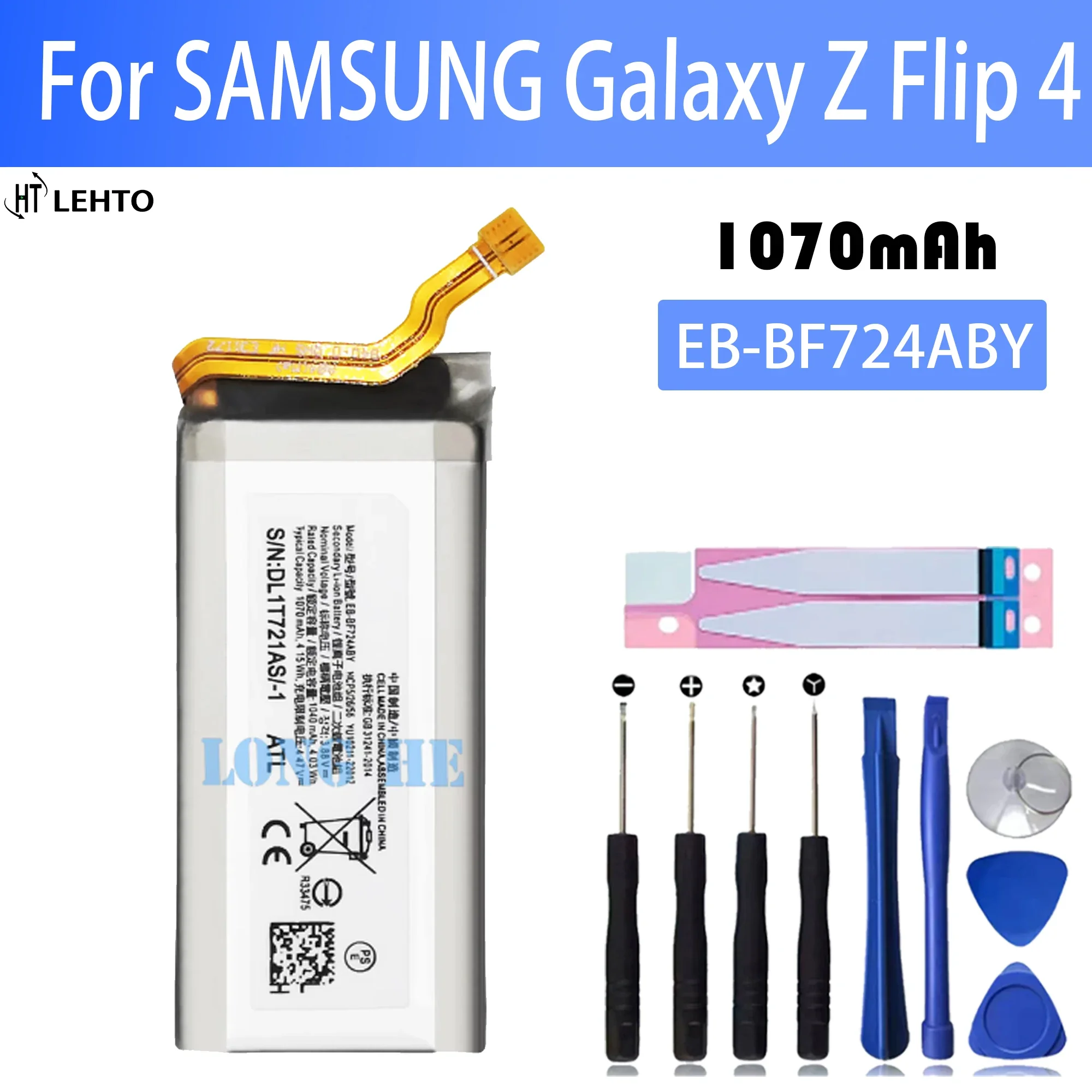 100% New Original Battery EB-BF724ABY EB-BF725ABY  For SAMSUNG Z Flip 4 Battery + Free Tools