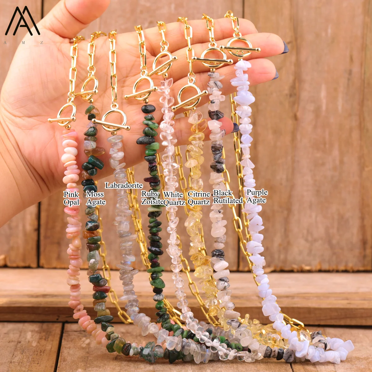 قلادة نسائية قصيرة من الأحجار الكريمة مكتنزة قلادة ذات ياقة روحية للسيدات مجوهرات هدايا حفلات نسائية بوهيمية