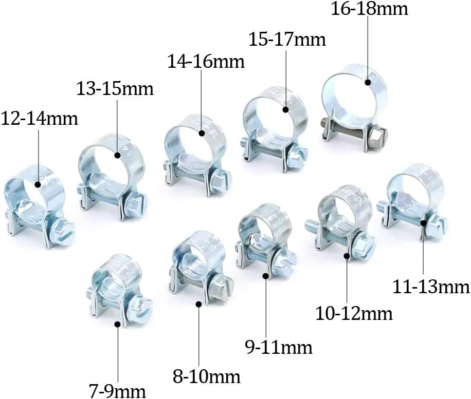 78pcs 7-18mm Hose Clamp Fuel Line Clamp Water Pipe Clip Seal Welding Clip Fuel Gas Pipe Cable Coolant Radiator Anticorrosive