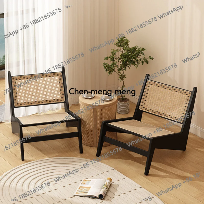 

Breathable Bamboo Rattan Accent Chair for Home Hotel Comfort Living Room Relaxing Chair Modern Lounge Chairs for Balcony Bedroom