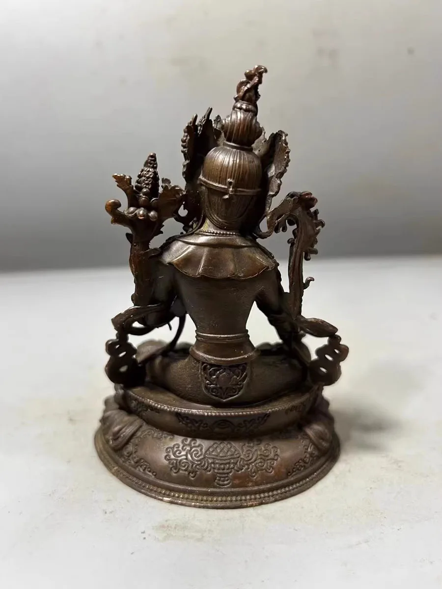Copper Alloy Green Tara Statue - Goddess of Compassion for Home Prosperity & Protection, Serene Hand-Finished Altar Piece & Livi