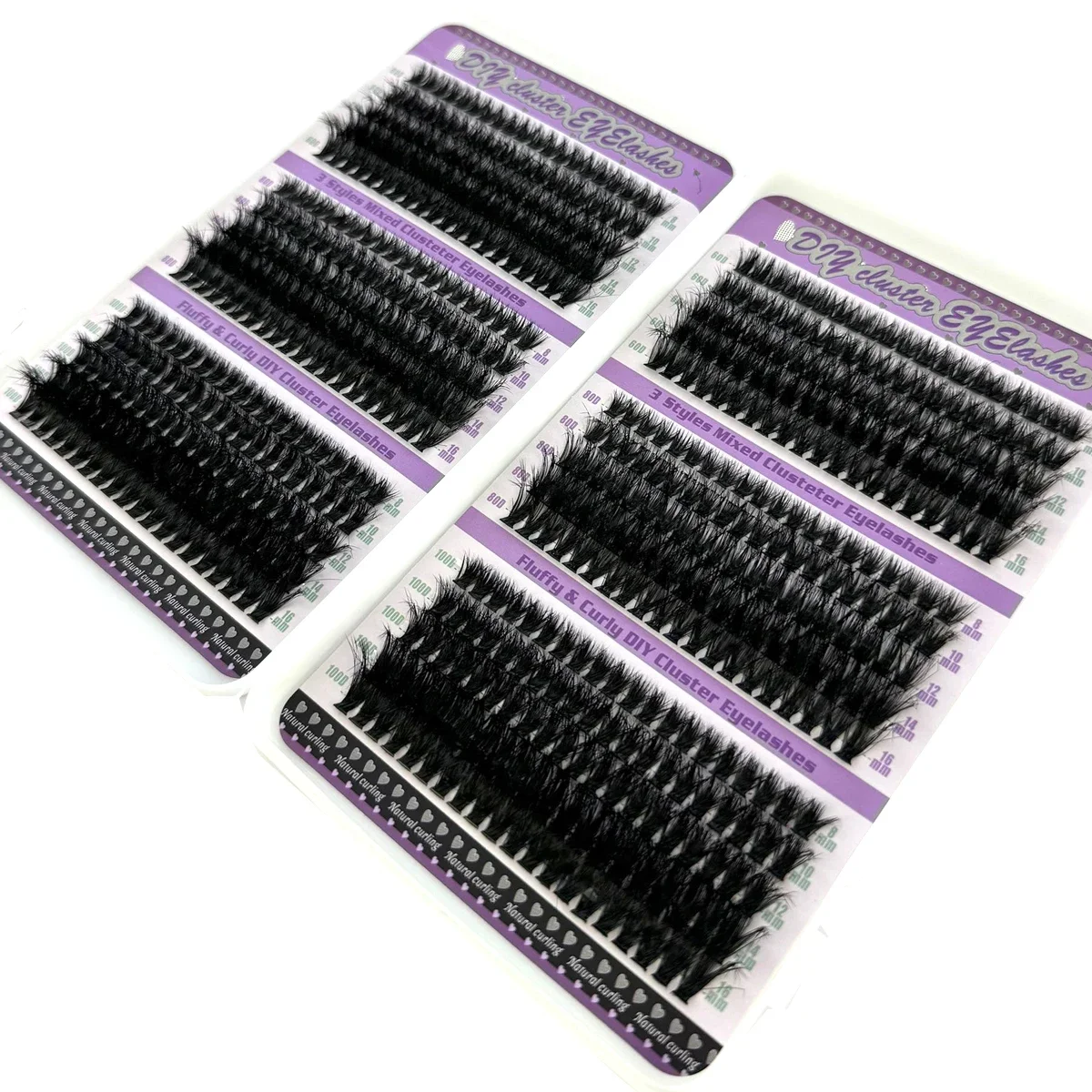 600 pz Ciglia Individuali Libro Cluster Estensioni 60D/80D/100D Naturale Lungo FAI DA TE a Casa Cluster Ciglia Strumenti di Trucco False Cils