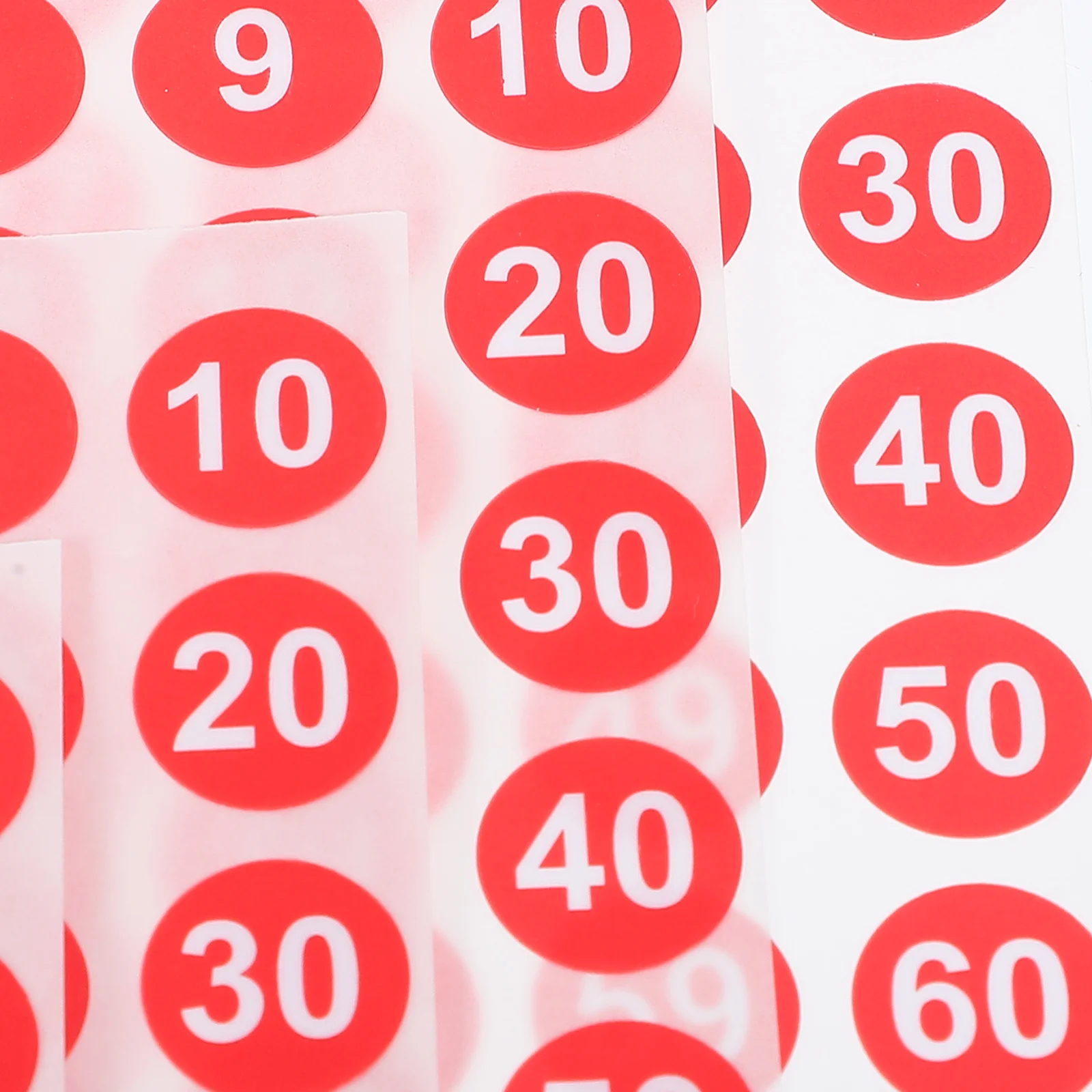 

100 Sheets Waterproof Digital Stickers Label Number Dots Round Labels Clothes Copper Plate Numbered