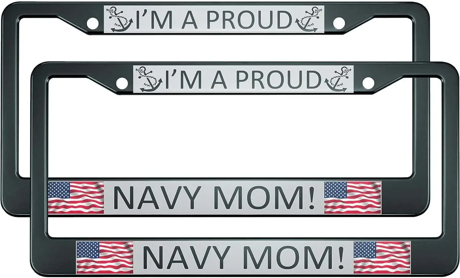 

Рамка номерного знака, черная, 2 шт., якорь и американский флаг, темно-синяя мама, милые номерные знаки, рамки, номерные знаки для транспортных средств из США
