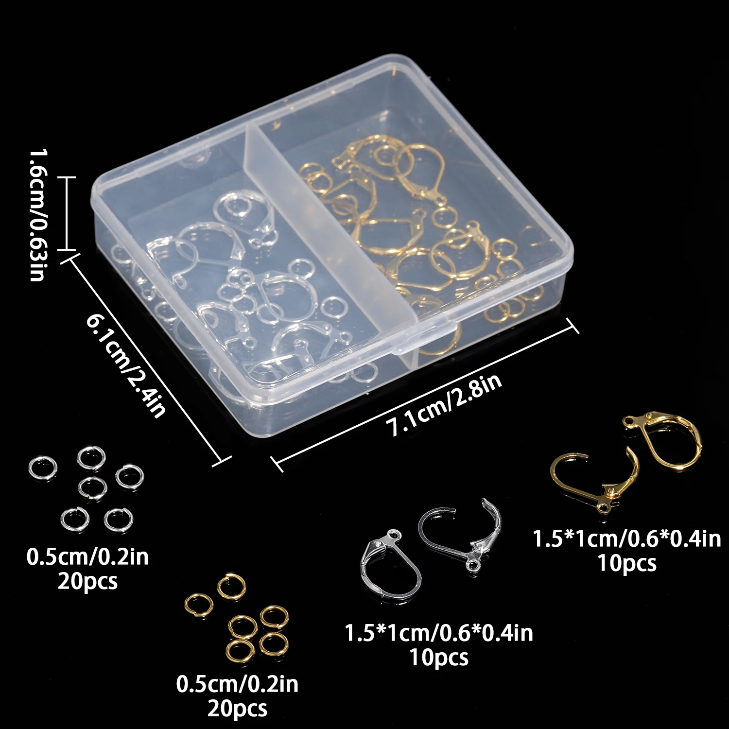 60pcs 15x10mm Golden silvery mixed Open ear loops Jump rings For Making Diy Necklaces Bracelets Making Jewelry Handmade Findings