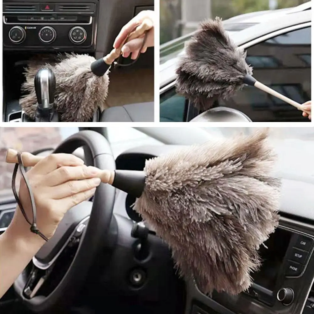 Long Handle Feather Dusters Ostrich Duster Brush Electrostatic Dust Accessories Cleaning Household Dust Cleaning Tools E9O6