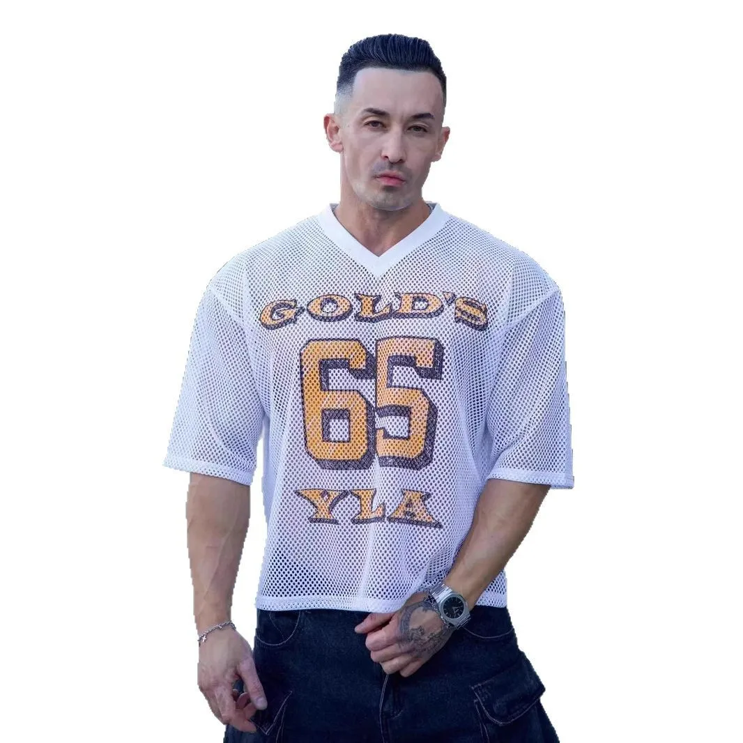 الرجال تي شيرت تي شيرت الرجال الصيف جديد الرياضة الترفيه الخامس الرقبة موضة ملابس فضفاضة ومريحة رياضة قمصان للجري رجل