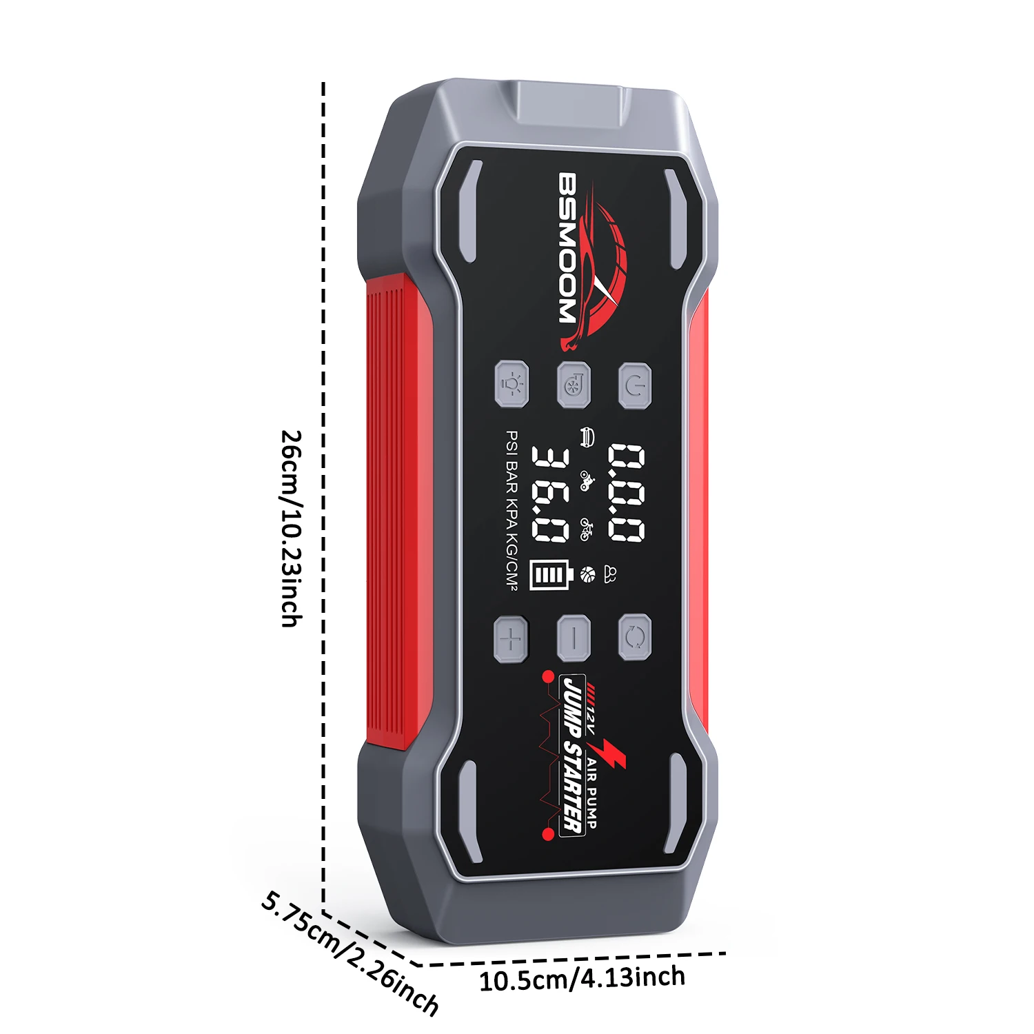 BSMOOM 9000A Auto-Notstarthilfe, 6-in-1-Luftpumpe, Luftkompressor, Gebläse, Zusatzbatterie und intelligente Starthilfekabel, 12 V – Detail 11
