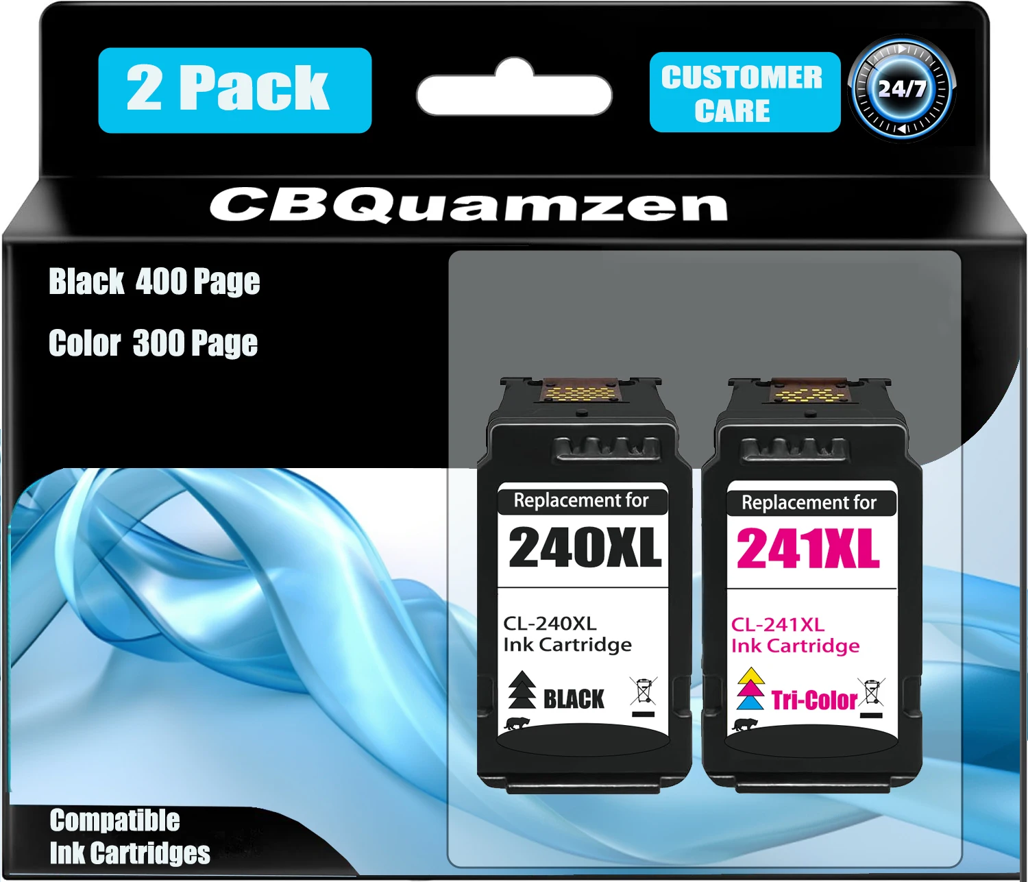 

240XL 241XL Ink Cartridge Replacement for Ink 240 241 Combo Pack PG-240 XL CL-241 XL compatible for MG3620 MG3600 TS5120 TS5100