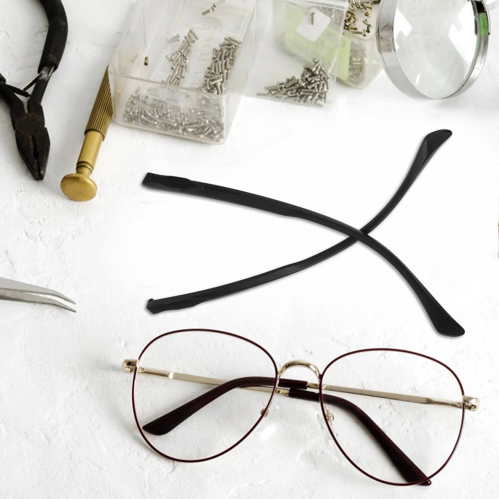 

1Pair Glasses Arm Replacement Universal Design Easy Install Comfortable Glasses Temple Eyeglass Repair Kit Eyeglasses Arms