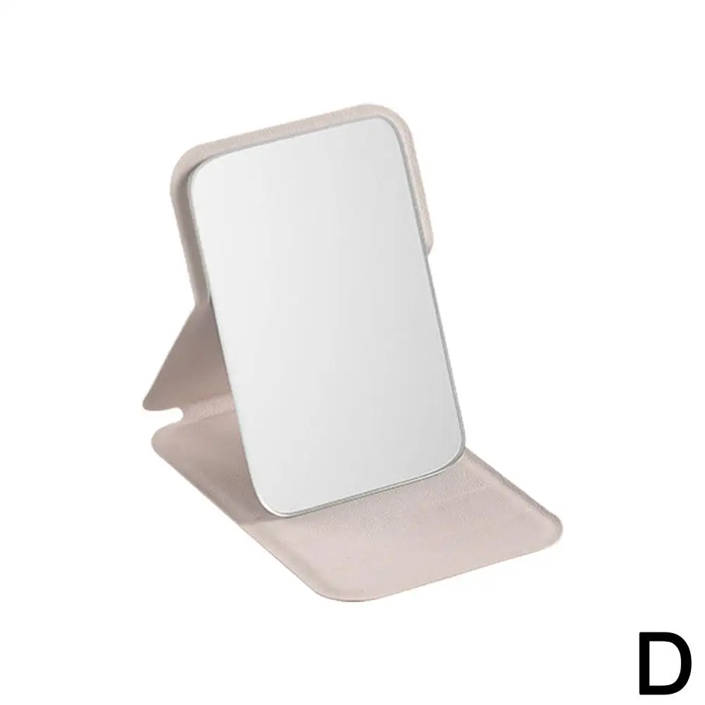 Folding Makeup Mirror Hand-Held Desktop Stand Mirror Makeup Definition Folding Mirror High Makeup Mirror Solid Color Y3X1