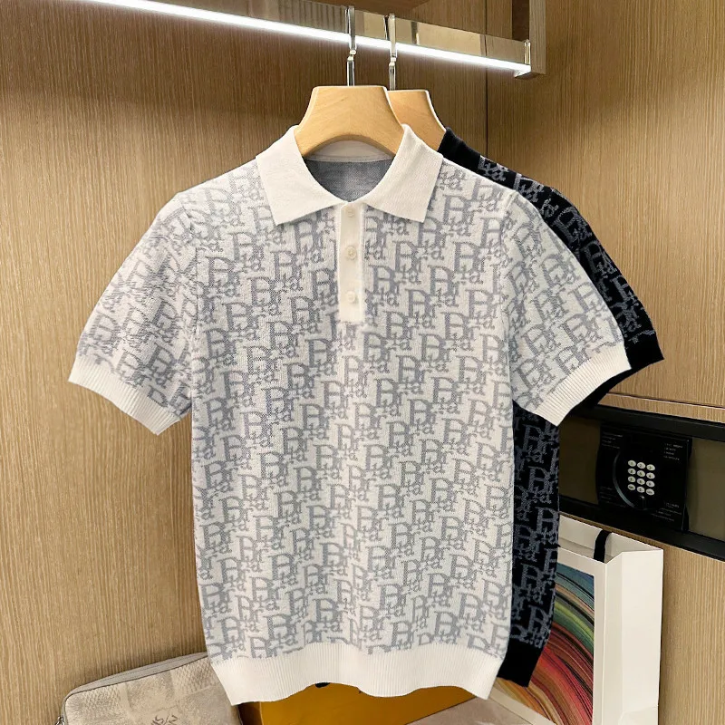 Summer Sports And Leisure Slim Fit T-Shirt Fashionable Men's Golf Polo Shirt Open Neck Breathable Quick Drying Short Sleeved Top