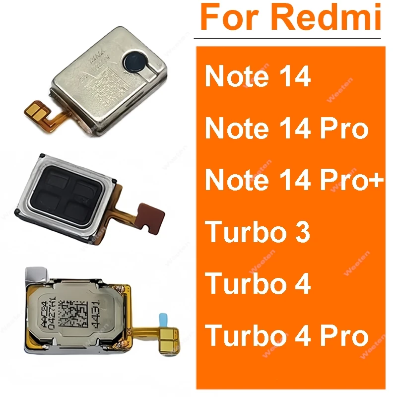 

For Xiaomi Redmi Turbo 3 4 Pro Note 14 Pro+ Plus Global 5G Earpiece Speaker Earphone Sound Receiver Flex Cable Small Parts
